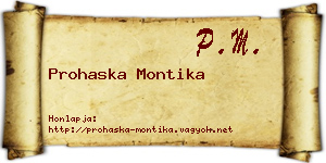 Prohaska Montika névjegykártya